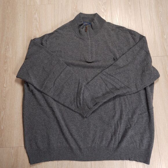 Polo Ralph Lauren Other - Polo Ralph Lauren 1/4 Zip Pullover Sweater Men's 4XLT Tall Gray Merino Wool